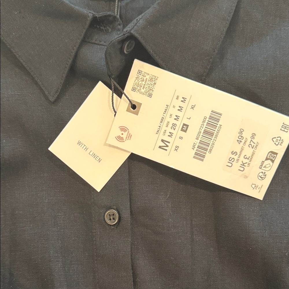 NWT Zara Black double layer top - Picture 8 of 8